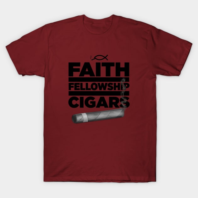 Faith Fellowship and Cigars T-Shirt by Mosaic Kingdom Apparel
